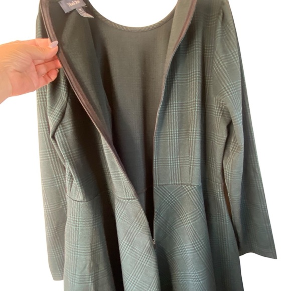 Modcloth State Of Grace Fit Flare Green Plaid Soft Swing Knee Length Dress SZ 1X - Picture 9 of 16